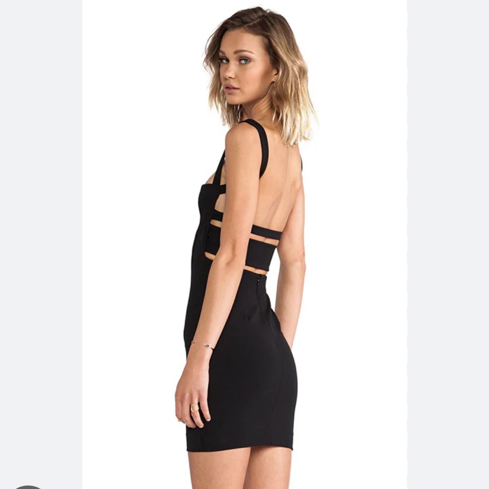 Solace London Black Cut-Out Mini Dress